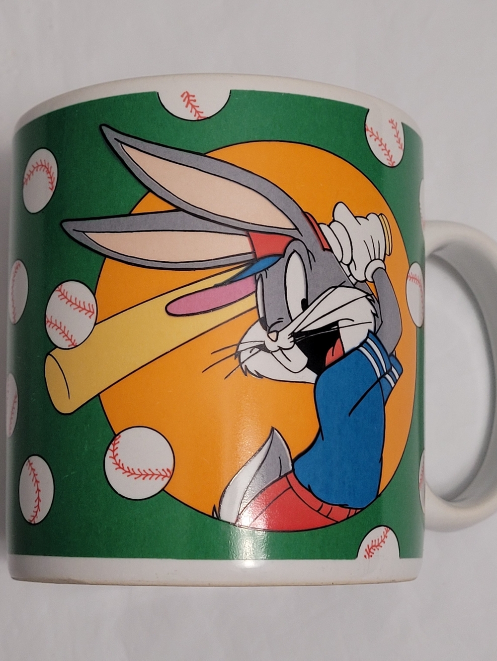 Vintage Warner Bros 1994 Looney Tunes Bugs Bunny Baseball Coffee Mug